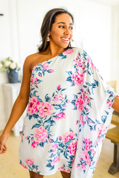 Forever Smitten Floral One Shoulder Mini Dress