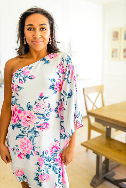 Forever Smitten Floral One Shoulder Mini Dress