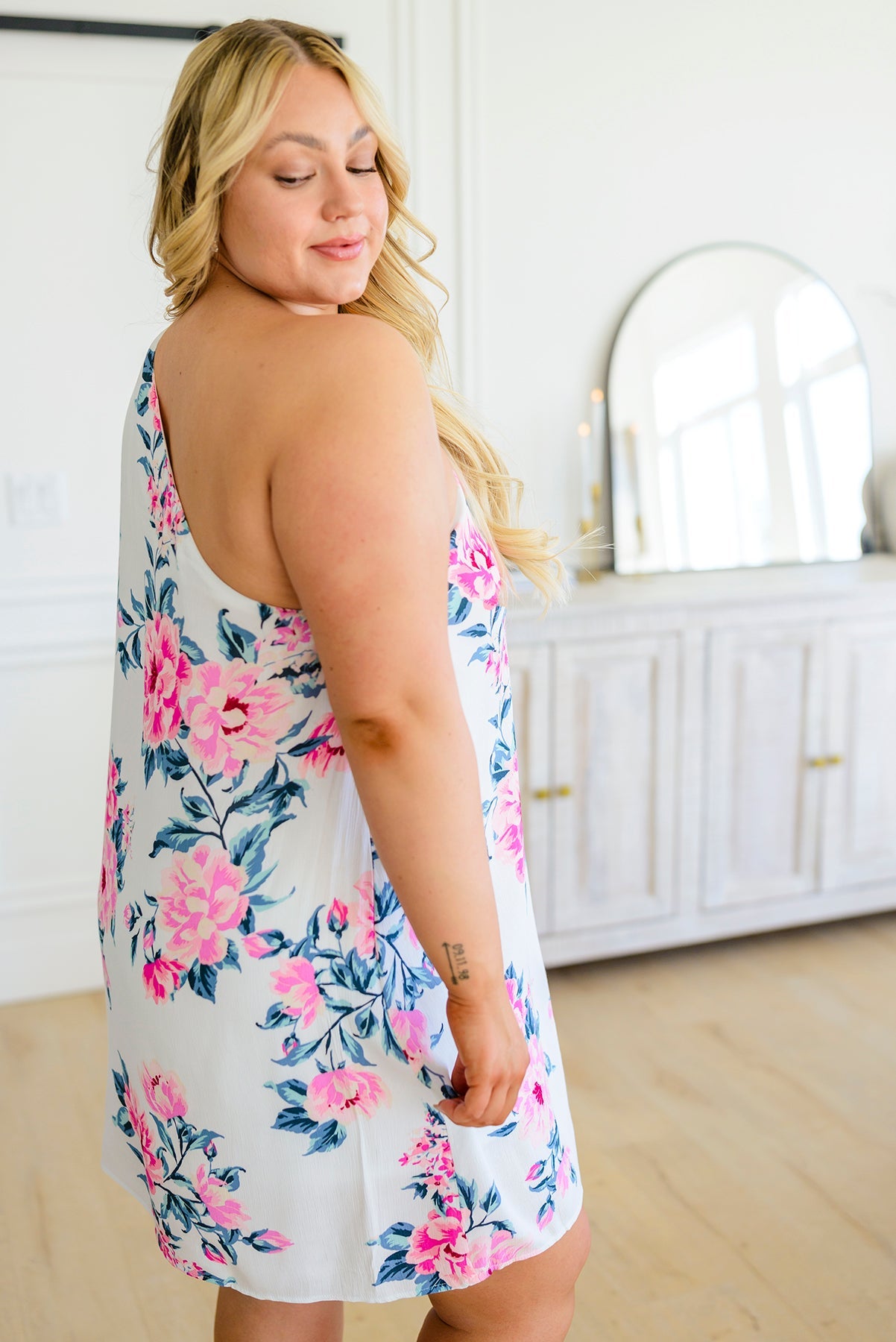 Forever Smitten Floral One Shoulder Mini Dress