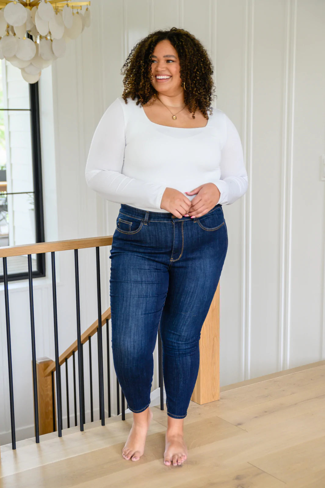 JUDY BLUE Georgia Back Yoke Skinny Jeans with Phone Pocket