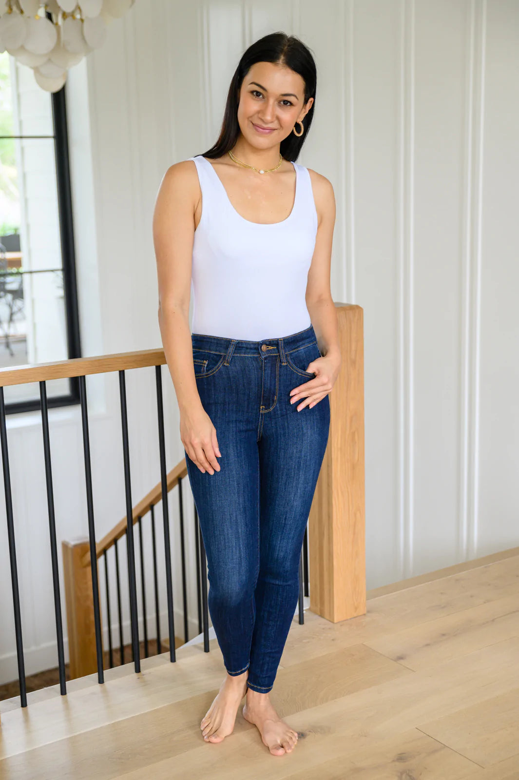 JUDY BLUE Georgia Back Yoke Skinny Jeans with Phone Pocket