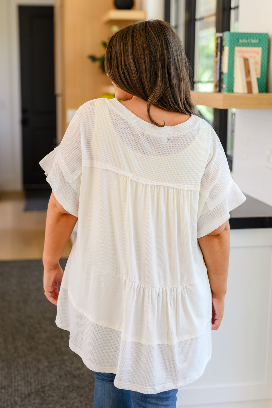 Giving In Studded V-Neck Top, White