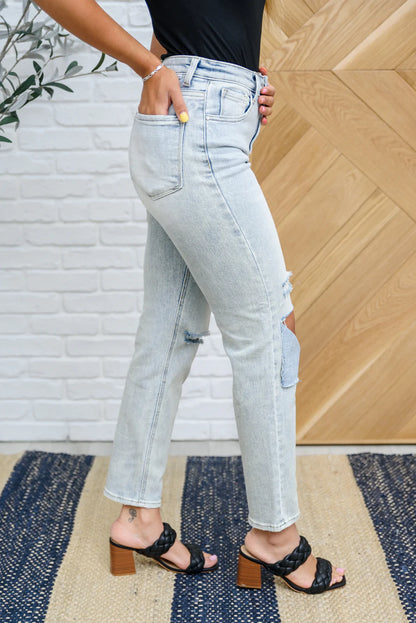 RISEN Good Karma Light Wash Distressed Jeans