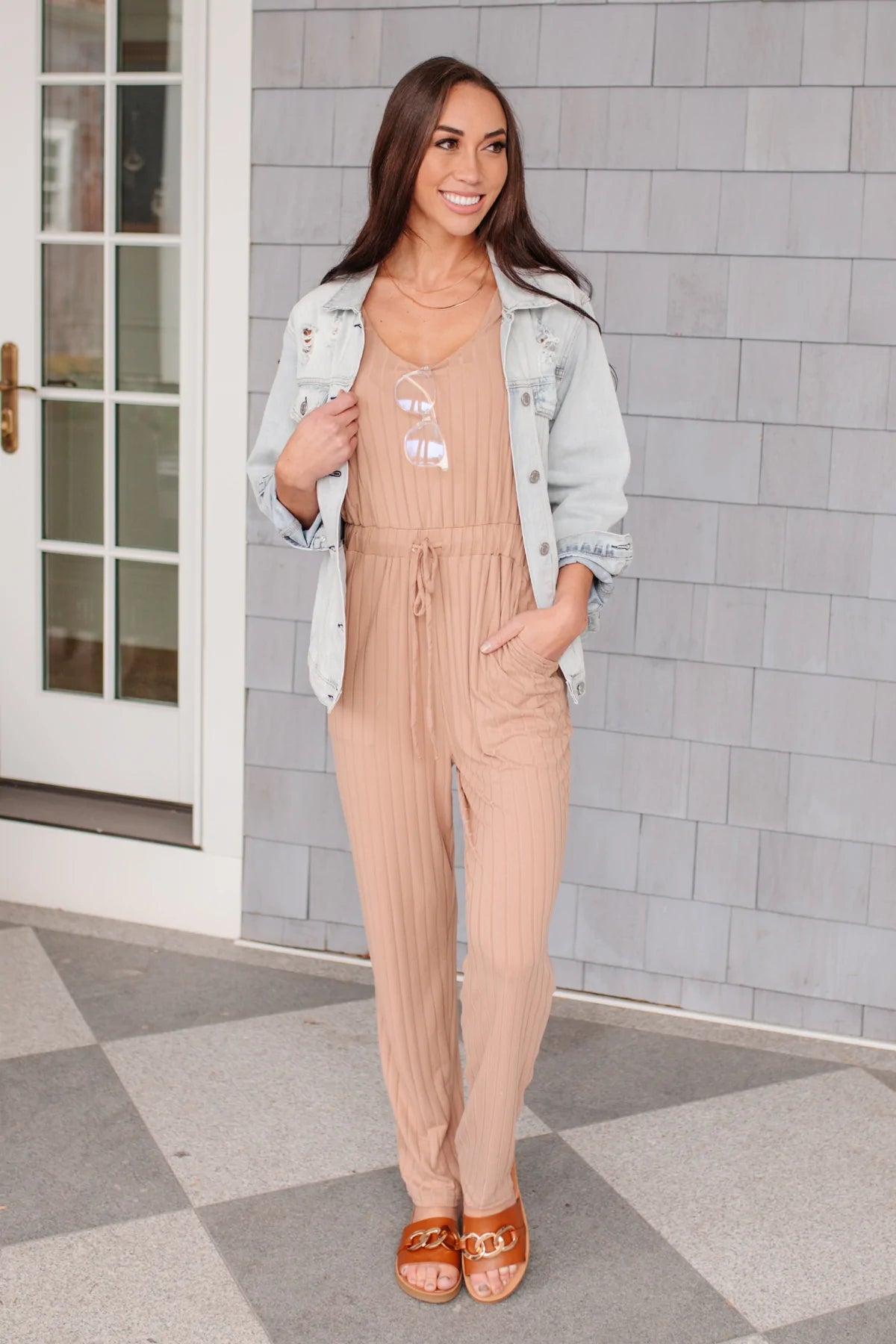 Cruiser Knit Jumpsuit, Tan