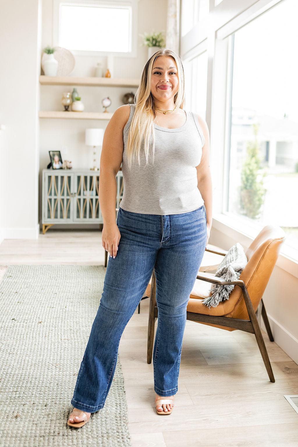 Just One More Ribbed Tank Top, Heather Grey