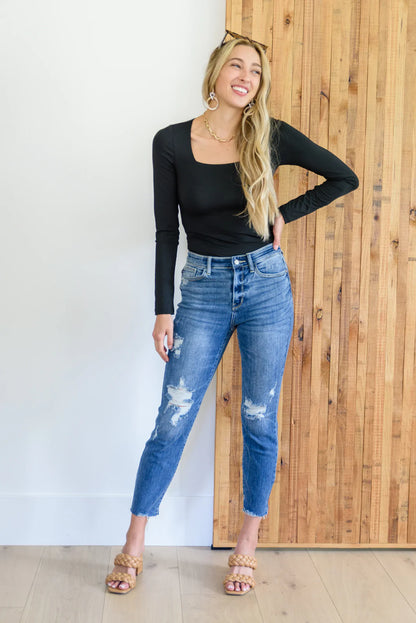 JUDY BLUE Kyla Destroyed Relaxed Fit Jeans