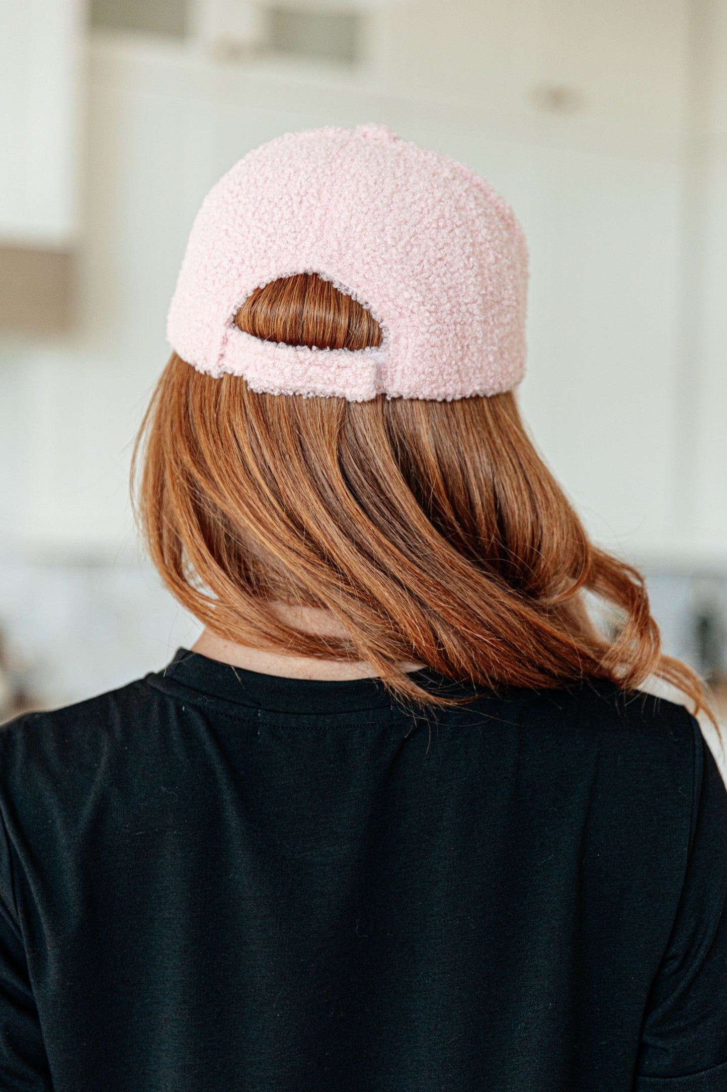 Lyla Sherpa Baseball Cap, Pink