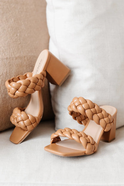 Maya Braided Heels, Tan