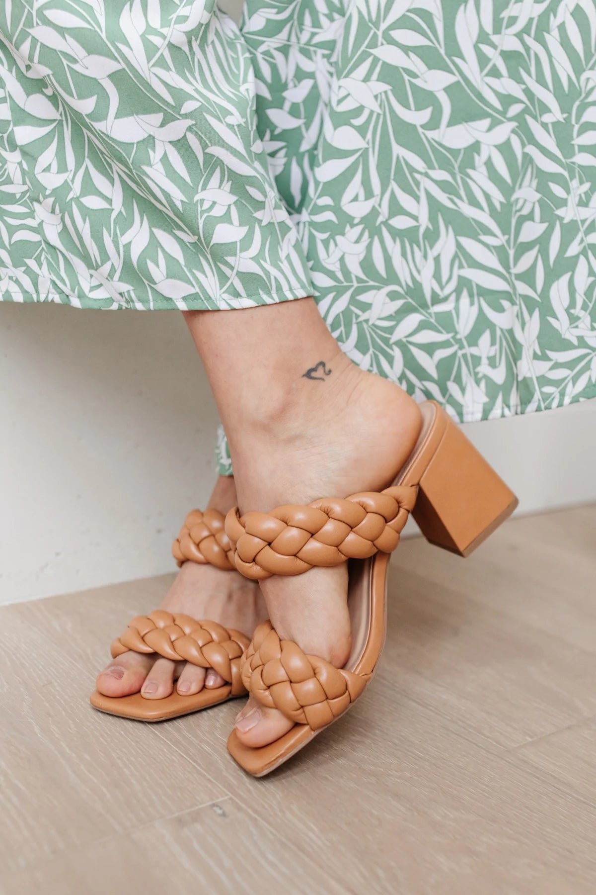 Maya Braided Heels, Tan