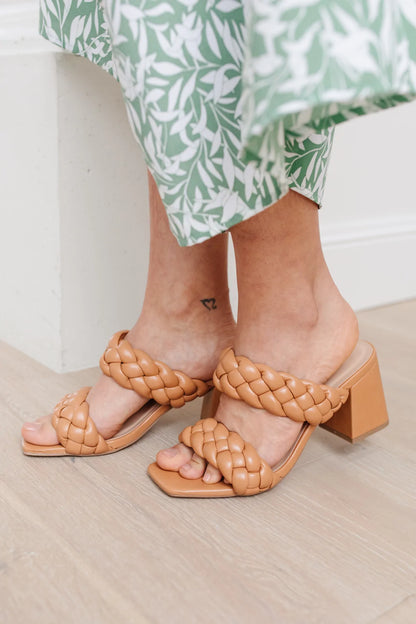 Maya Braided Heels, Tan