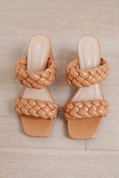 Maya Braided Heels, Tan