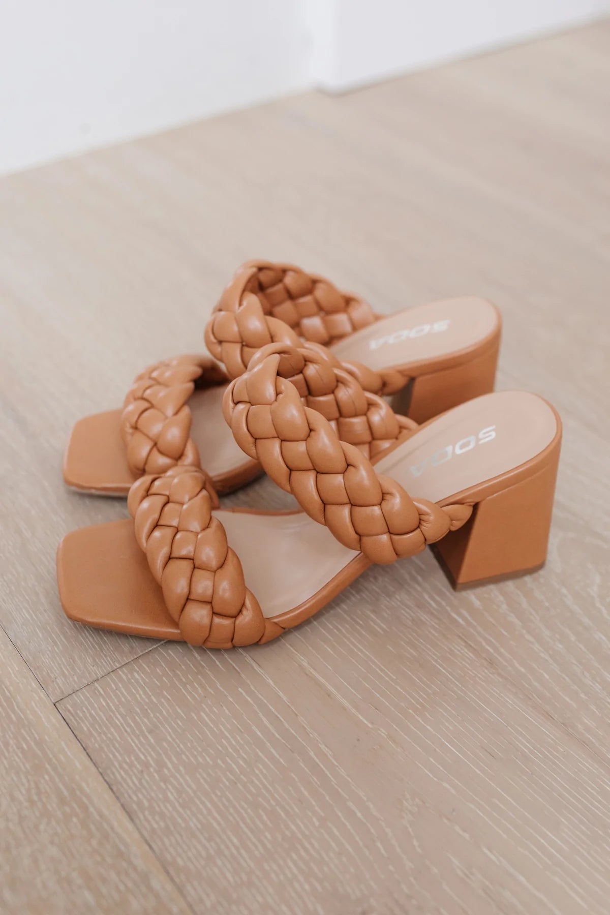 Maya Braided Heels, Tan