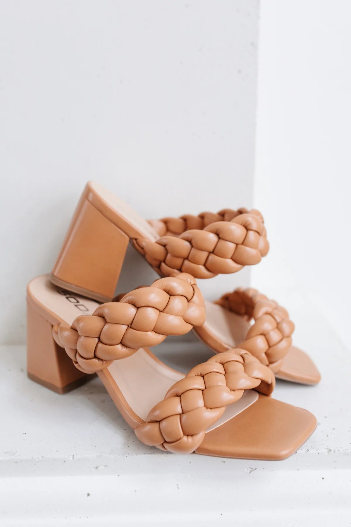 Maya Braided Heels, Tan