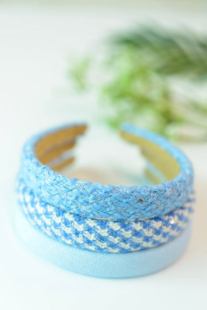 Natural Beauty Headband Pack of 3, Blue