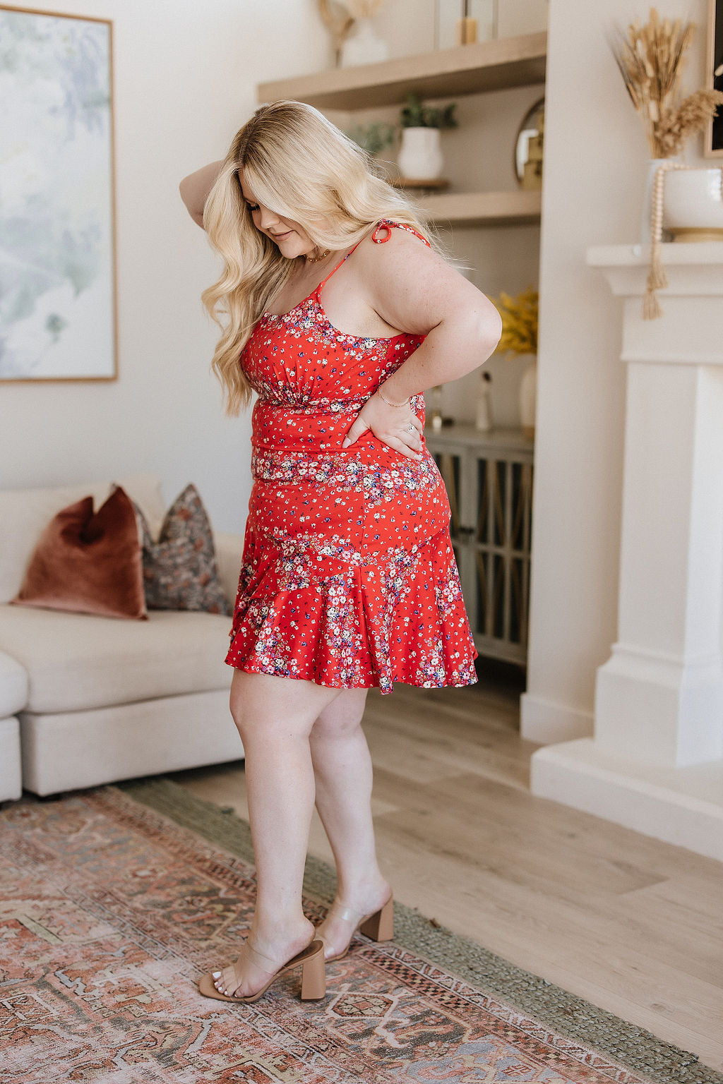 On Parade Red Floral Dress