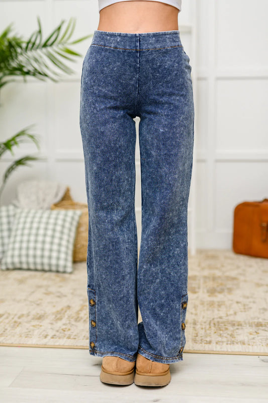 Park City Button Flare Pants, Denim