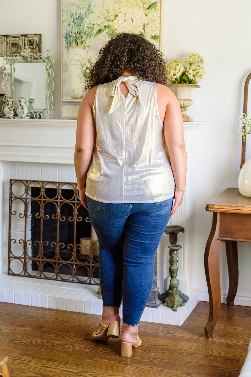 Photo Opt Sleeveless Blouse, Champagne