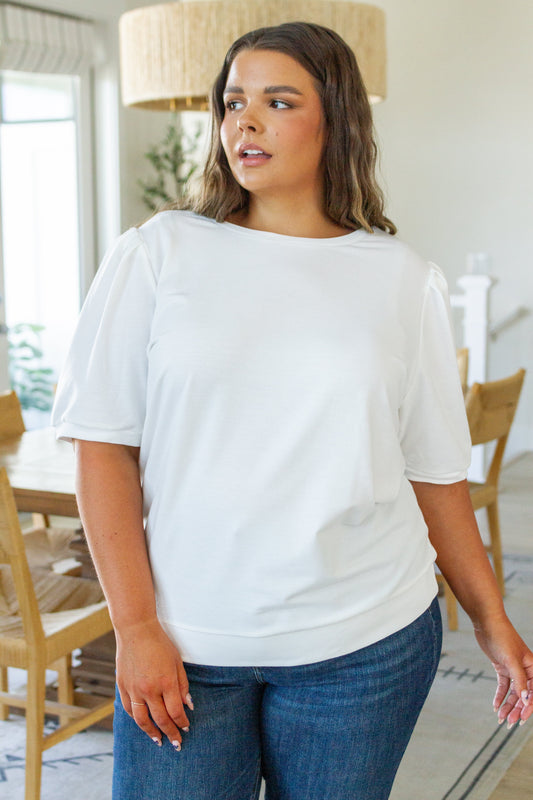 Pristine Puff Sleeve Top, White