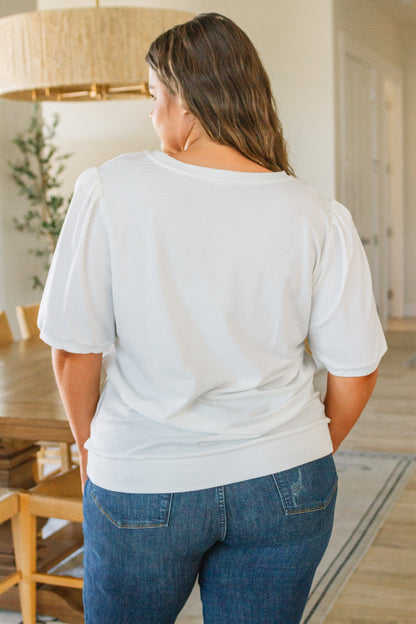 Pristine Puff Sleeve Top, White