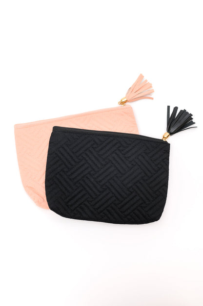 Quilted Travel Zip Pouch, Pink