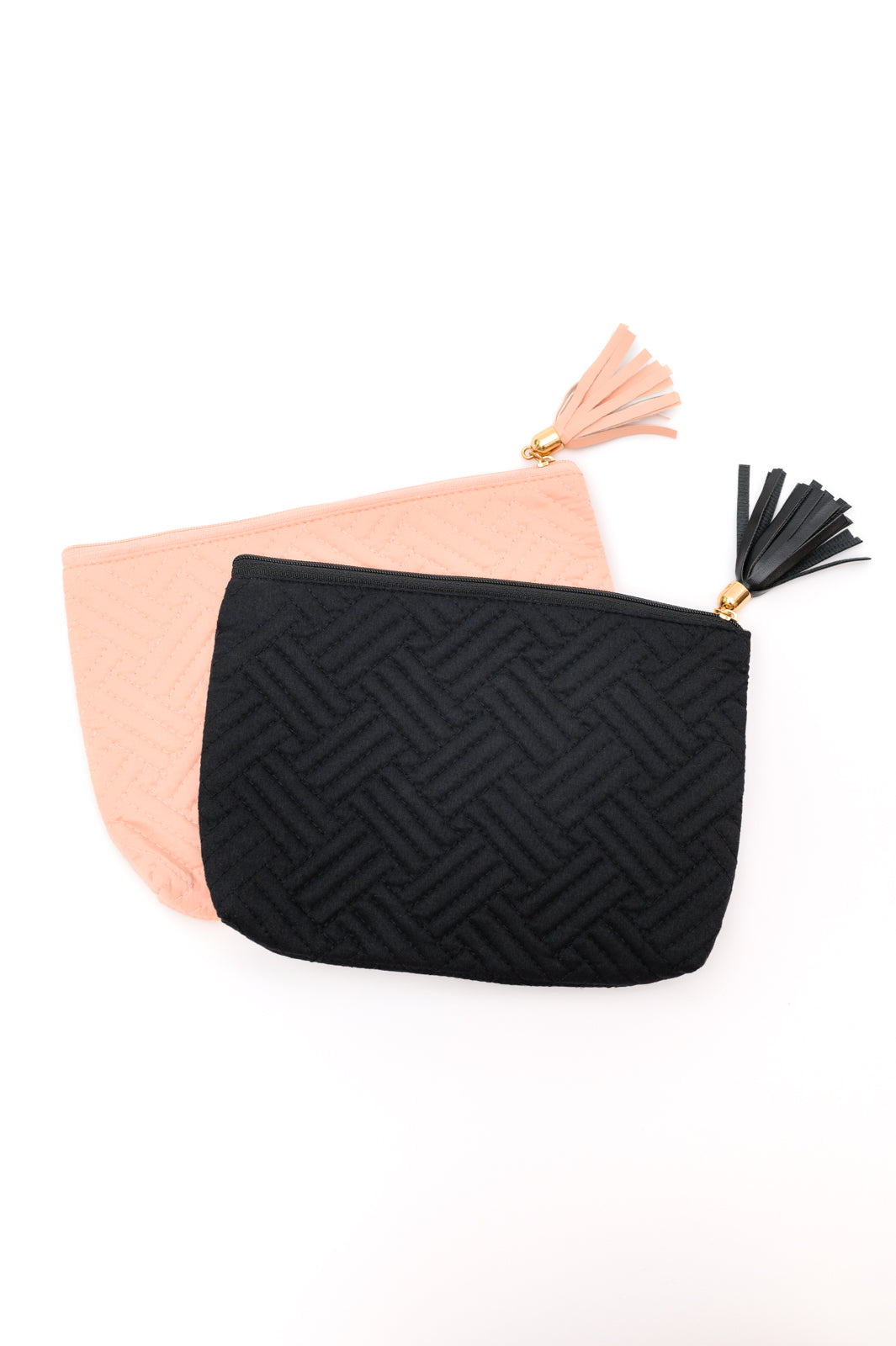 Quilted Travel Zip Pouch, Black