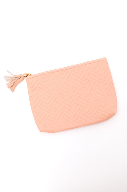 Quilted Travel Zip Pouch, Pink