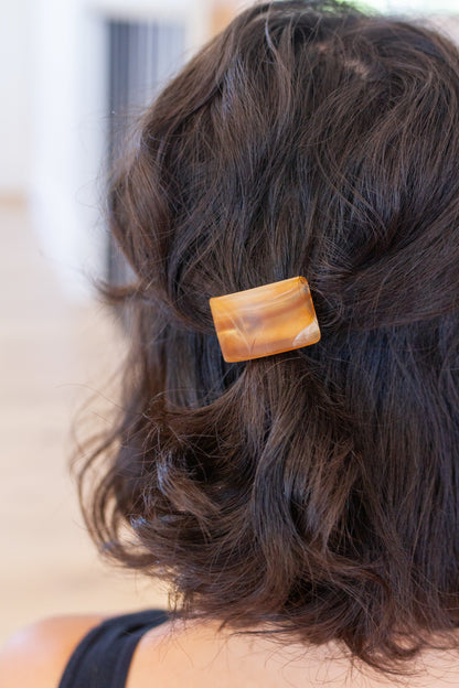 Rectangle Cuff Hair Tie Elastic, Amber