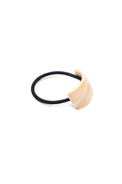 Rectangle Cuff Hair Tie Elastic, Ivory