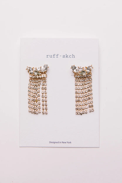 Rhinestone Fringe Earrings