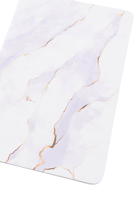 Luxury Oversized Desk Pad, White Marble