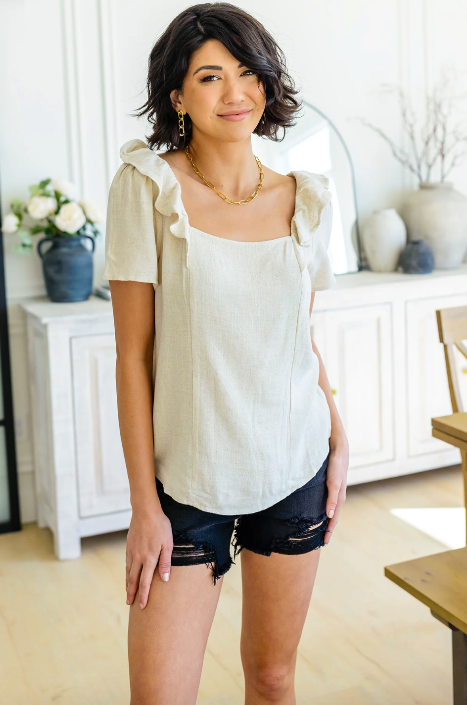 Old Town Moments Linen Top