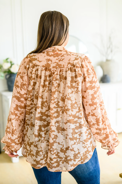 Floral Ties Long Sleeve Blouse