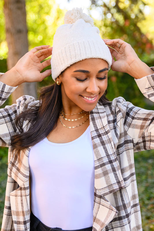 Boucle Knit Pom Beanie