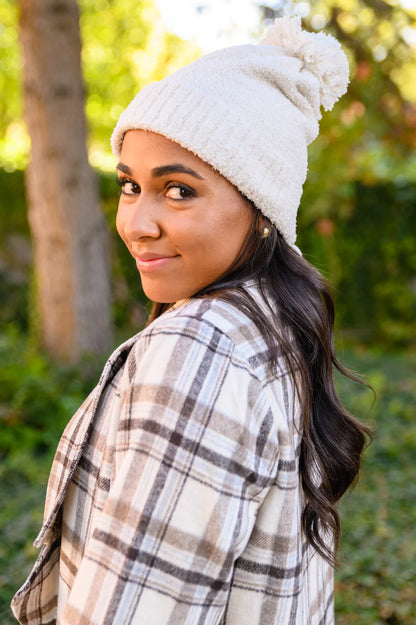 Boucle Knit Pom Beanie