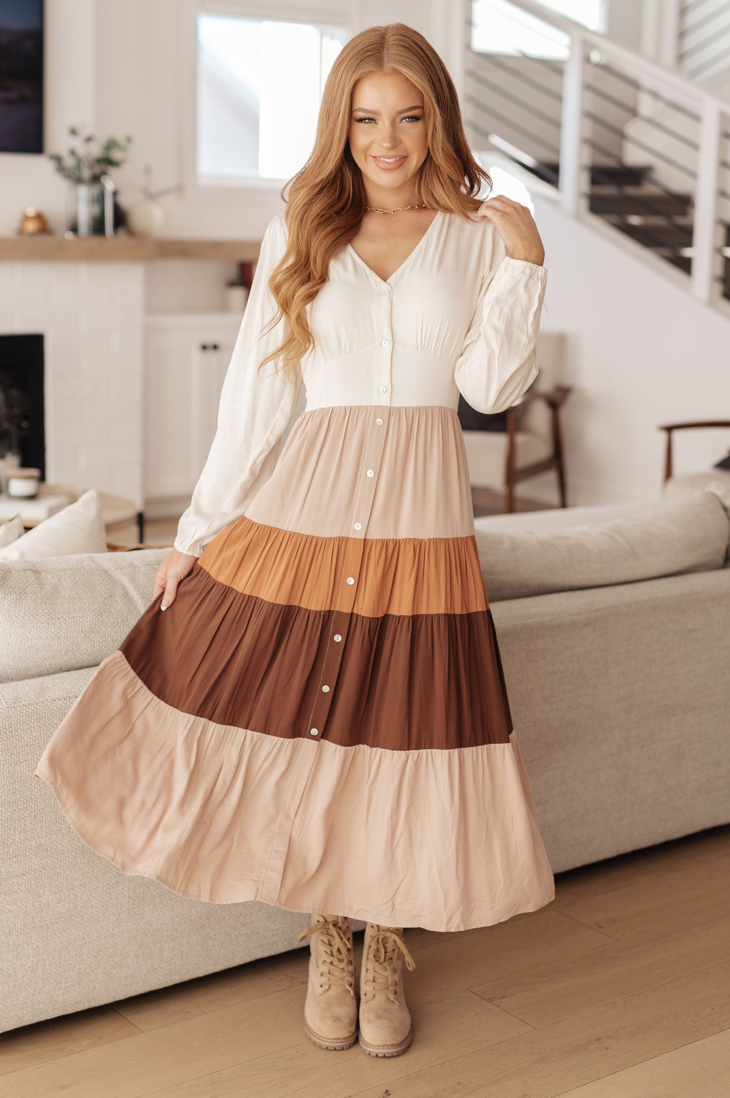 Spice Of Life Color Block Midi Dress