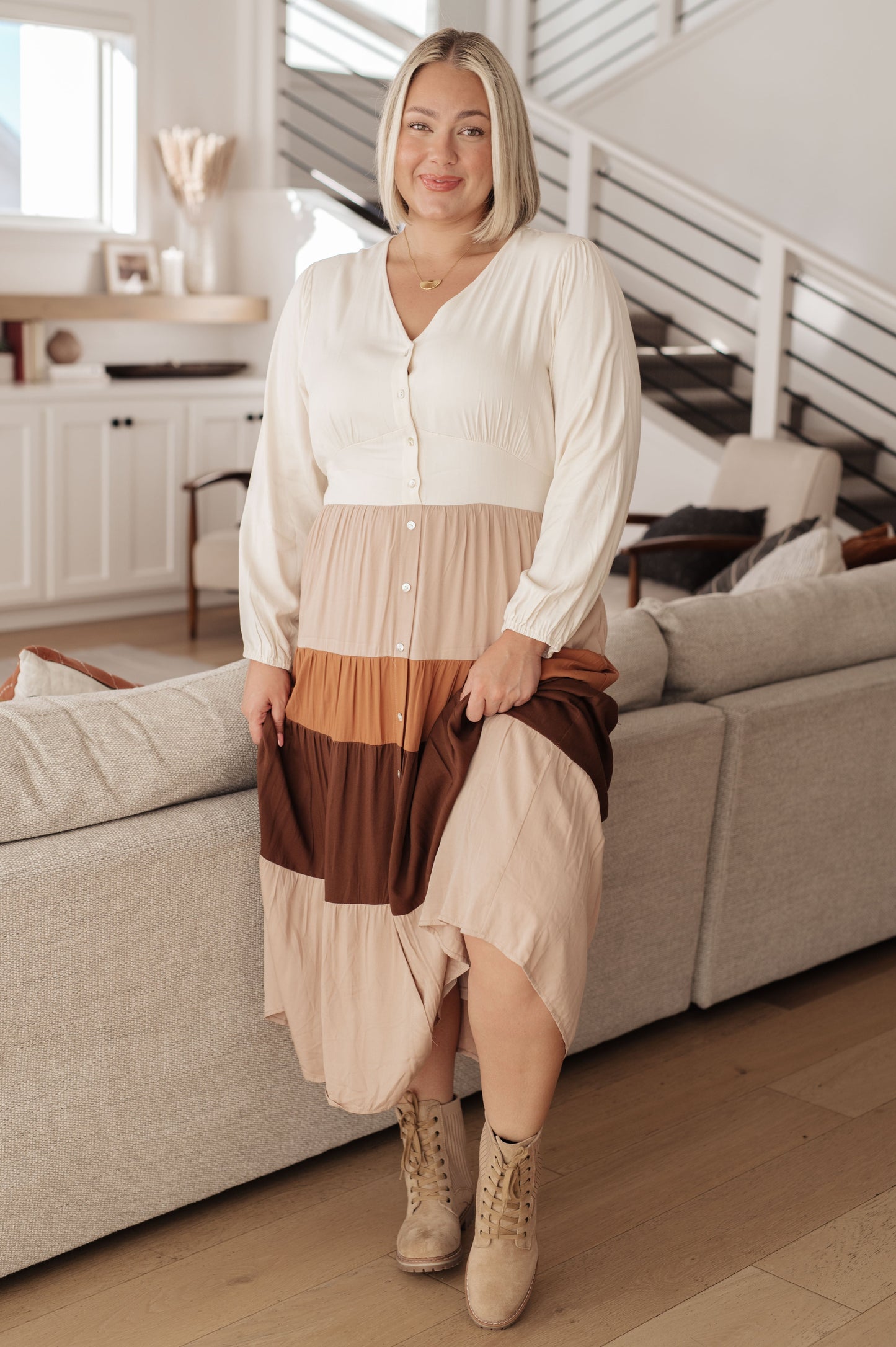 Spice Of Life Color Block Midi Dress