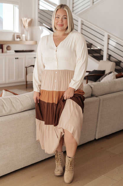 Spice Of Life Color Block Midi Dress