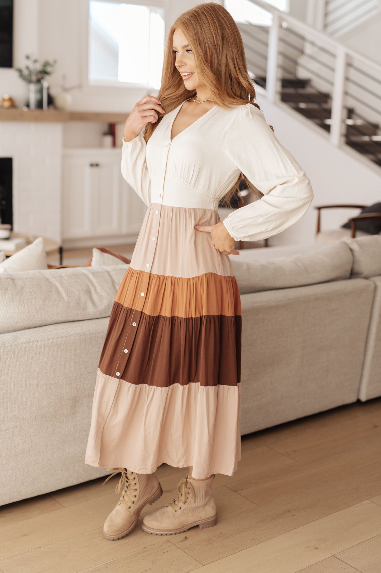 Spice Of Life Color Block Midi Dress