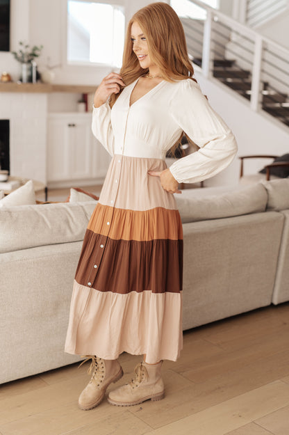 Spice Of Life Color Block Midi Dress