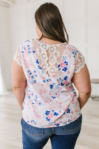 Still The One Lace Sleeve Floral Top