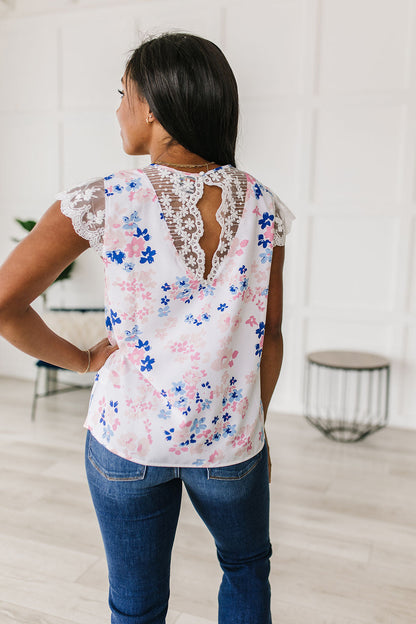 Still The One Lace Sleeve Floral Top