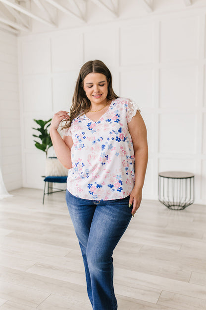 Still The One Lace Sleeve Floral Top