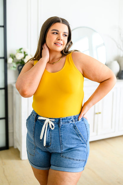 The Basics Reversible Full Length Tank Top, Mustard