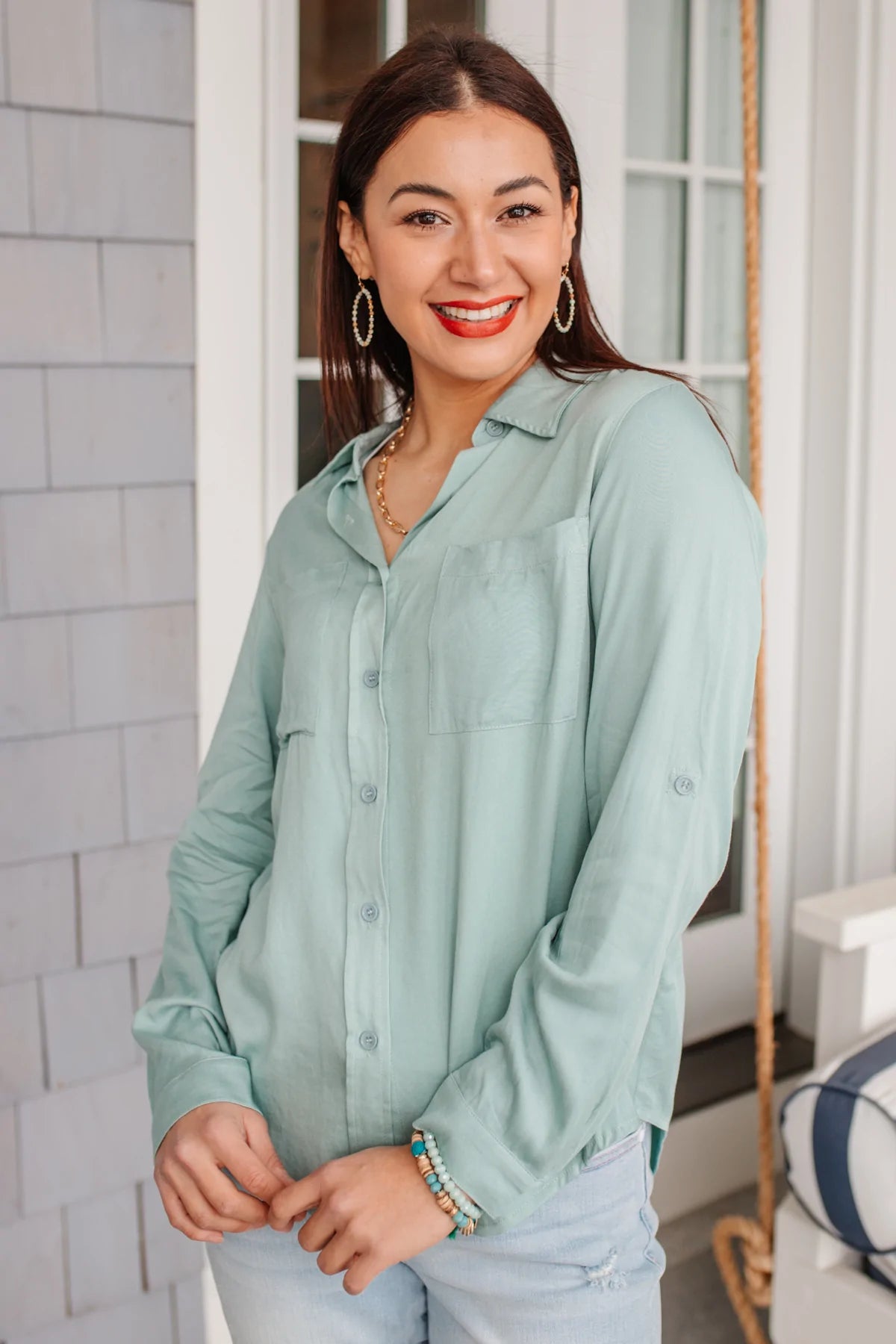 Unwavering Confidence Blouse in Light Blue