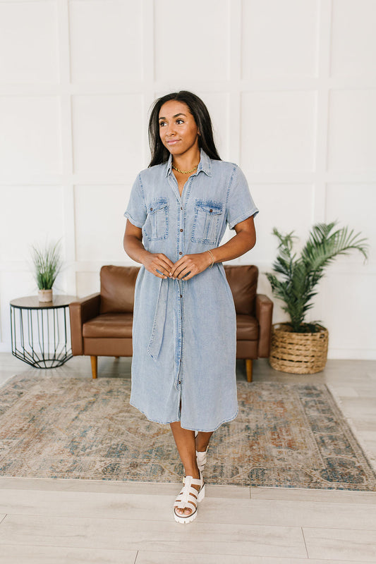 Wait For It Denim Shirt Dress