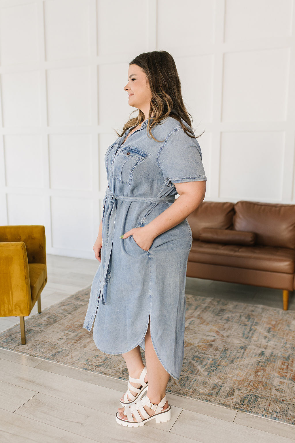 Wait For It Denim Shirt Dress