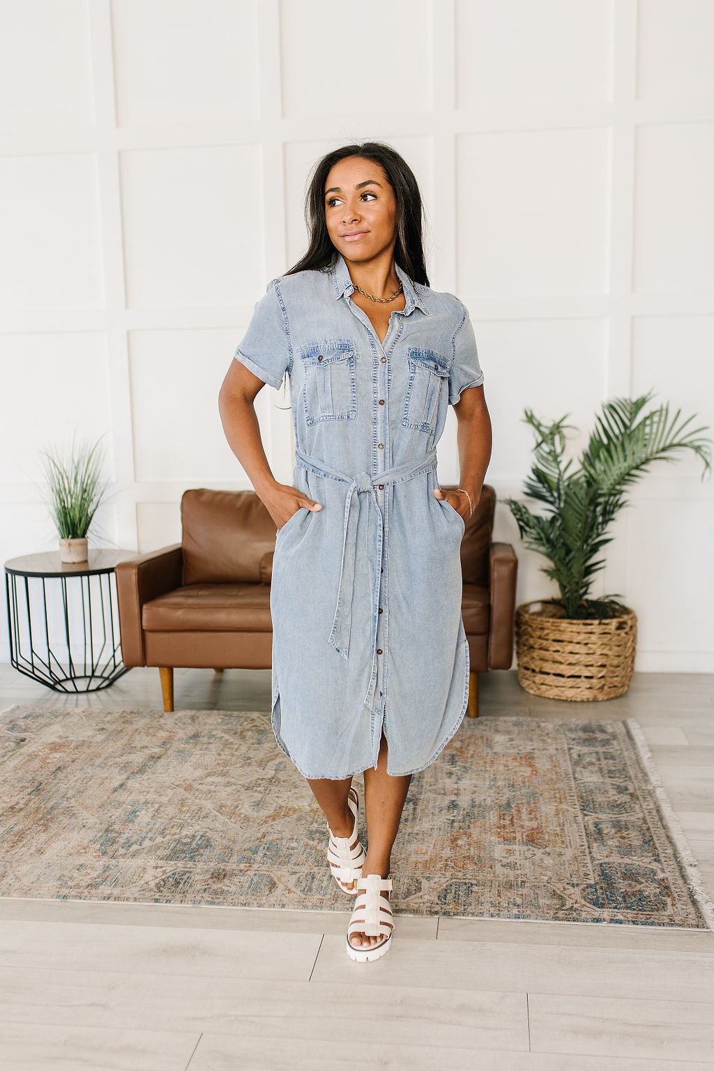 Wait For It Denim Shirt Dress