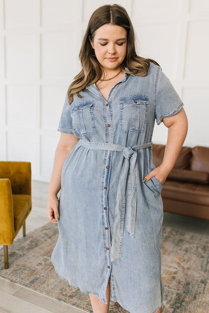 Wait For It Denim Shirt Dress