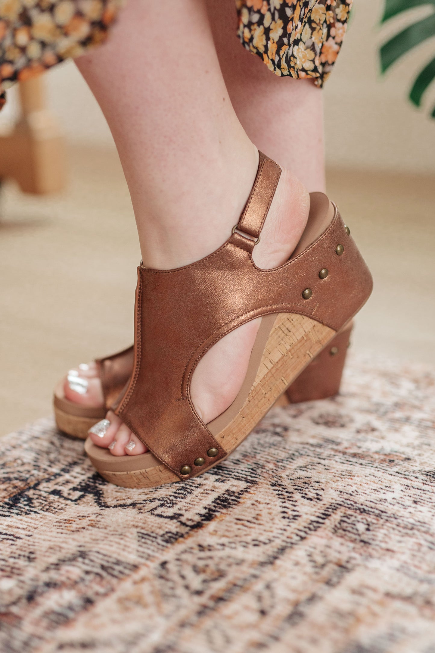 Corkys Walk This Way Wedges, Antique Bronze