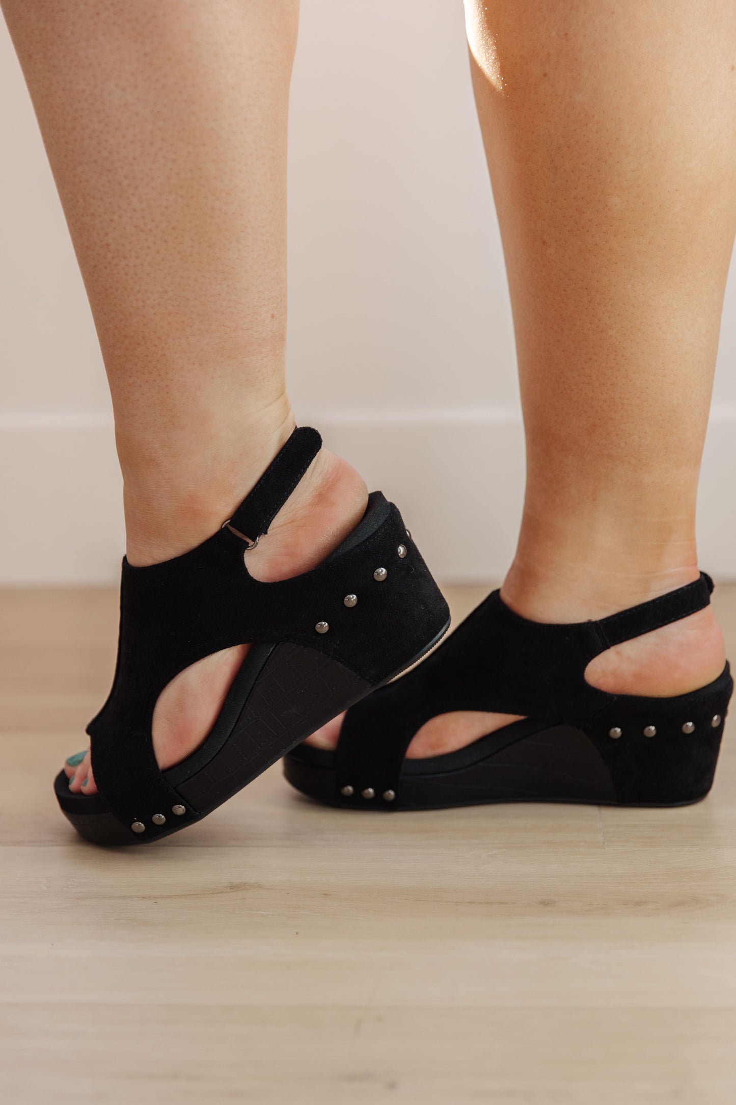 Corkys Walk This Way Wedges, Black Suede